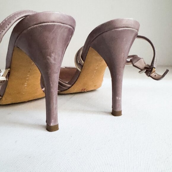 Elie Tahari Beige Two Tone Leather Braided Slingback Heels 38 - Picture 5 of 8